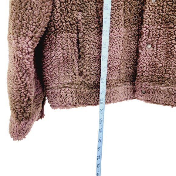 Levi’s Men's Fleece Sherpa Trucker Jacket Vintage Relaxed Fit Brown Size L New - Picture 14 of 16
